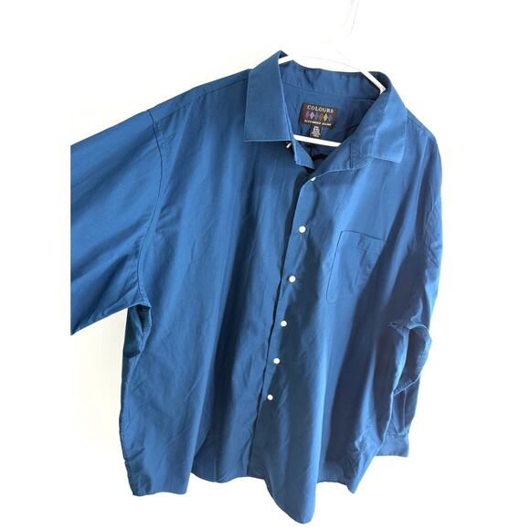 ALEXANDER JULIAN COLOURS Shirt Blue Long Sleeves Button Down Men's 2XL 18/18.5 - Picture 2 of 6